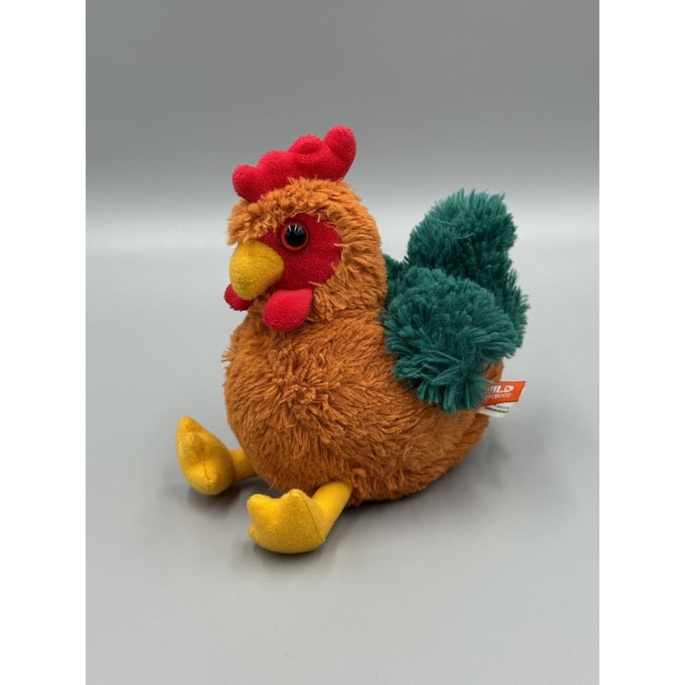 Wild Republic Rooster Chicken Sitting Beanbag Plush 6 Inch Stuffed Animal